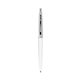 a white barrel & metallic silver cap clic pen - blue and black ink
