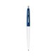 a white barrel & navy cap clic pen - blue and black ink