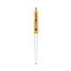a white barrel & creamsicle cap clic pen - blue and black ink