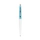 a white barrel & electric punch cap clic pen - blue and black ink