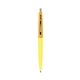 a yellow barrel & creamsicle cap clic pen - blue and black ink