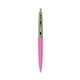 a berry crush barrel & metallic green cap clic pen - blue and black ink