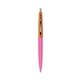 a berry crush barrel & metallic orange cap clic pen - blue and black ink