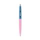 a pink lemonade barrel & blue cap clic pen - blue and black ink