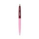 a pink lemonade barrel & burgundy cap clic pen - blue and black ink