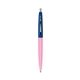 a pink lemonade barrel & navy cap clic pen - blue and black ink