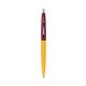 a creamsicle barrel & burgundy cap clic pen - blue and black ink