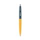 a creamsicle barrel & metallic dark blue cap clic pen - blue and black ink