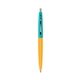 a creamsicle barrel & teal cap clic pen - blue and black ink