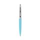 a electric punch barrel & metallic silver cap clic pen - blue and black ink