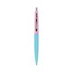 a electric punch barrel & pink lemonade cap clic pen - blue and black ink