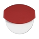 aerial view a red personalized pizza cutter, image 1 of 2
