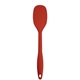 aerial view a red heat resistant all silicone spoon, image 1 of 2