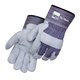 a blue full feature standard leather gloves