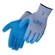 a blue/gray blue textured latex palm coated gloves