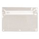 aerial view a translucent clear premium vinyl zippered packet, image 1 of 2
