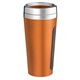 aerial view a orange dual - grip travel tumbler - 15 oz, image 1 of 3