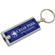 a translucent blue flat rectangle key tag light
