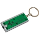 a translucent green flat rectangle key tag light