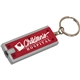 a translucent red flat rectangle key tag light
