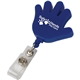 a blue hand retractable badge holder