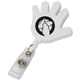 a white hand retractable badge holder