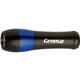 aerial view a black with blue stripe questor metal flashlight, image 1 of 2