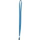 a neon blue (pms 314) 7/16 nylon elastic lanyard