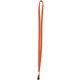 a neon orange (pms 811) 7/16 nylon elastic lanyard