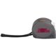 a translucent black zippy tape measure with lock, clip and strap