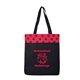 a red 600 polyester paw print tote bag