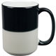 aerial view a black 15 oz mystique(r) full color stoneware mug, image 1 of 2