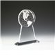 aerial view a clear tall globe award - 7x9x3in, image 1 of 3
