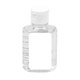 aerial view a clear 2.0 oz hand sanitizer antibacterial gel in flip top squeeze bottle, image 1 of 10