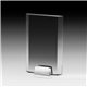 aerial view a acrylic rectangular beveled award w / chrome base, image 1 of 2