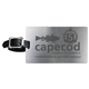 aerial view a silver mustang brushed aluminum slip - in pocket luggage bag tag, image 1 of 4