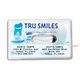 aerial view a white happy checkup 44 yards credit card size dental floss dispenser with mirror and pouch, image 1 of 4