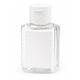 aerial view a clear 1.0 oz compact antibacterial hand sanitizer bottle, image 1 of 4