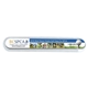 aerial view a white nail file with vinyl carrying sleeve, image 1 of 3