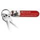 aerial view a white mani - on - the - go multi - color thick foam nail file keychain, image 1 of 2