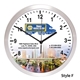 aerial view a silver balance 10 brushed metal wall clock, image 1 of 4