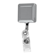 aerial view a silver 32 chrome metal square retractable badge reel w / holder, image 1 of 3