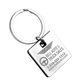 aerial view a silver cube laser engraved metal keyholder, image 1 of 7