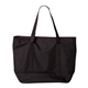 aerial view a black/ black liberty bags bay view giant zippered tote bag, image 1 of 3