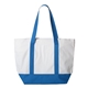 aerial view a white/ royal liberty bags bay view giant zippered tote bag, image 1 of 3