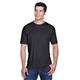 aerial view a black ultraclub - mens cool dry sport performance interlock t - shirt, image 1 of 6