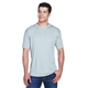 aerial view a grey ultraclub - mens cool dry sport performance interlock t - shirt, image 1 of 7