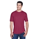 aerial view a maroon ultraclub - mens cool dry sport performance interlock t - shirt, image 1 of 7