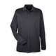 aerial view a black ultraclub - mens cool dry long sleeve meshpiqu polo, image 1 of 4