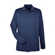 aerial view a navy ultraclub - mens cool dry long sleeve meshpiqu polo, image 1 of 4